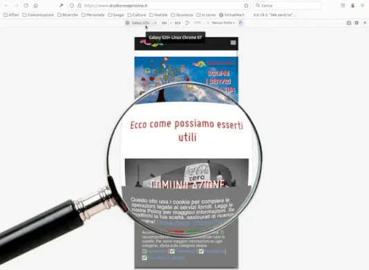 Anche se le dimensioni sono da cellulare, il contenuto è quello per desktop Il sito di Studio Rosa Pristina (vecchia versione): anche se visualizzato con un cellulare emulato, il contenuto fornito è ancora quello per desktop. Anche se le dimensioni sono da cellulare, il contenuto è quello per desktop
