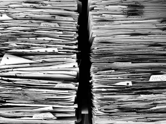 Crea l'elenco dei file presenti in una cartella specificata, con le sottocartelle. Due pile di documenti catalogati. Crea l'elenco dei file presenti in una cartella specificata, con le sottocartelle.