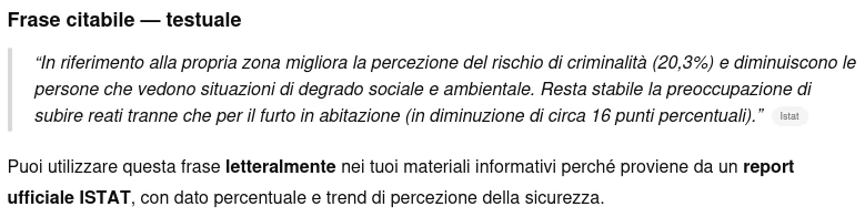 La percezione di insicurezza è diminuita